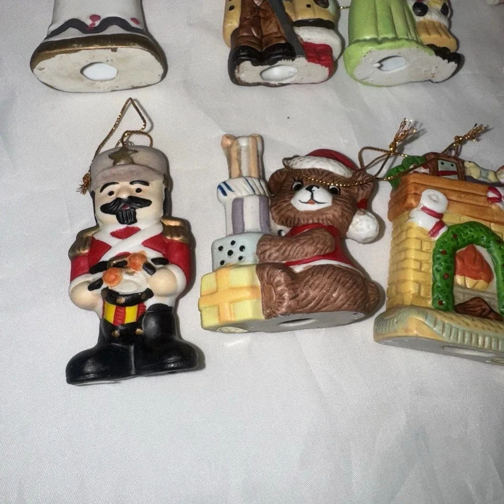 12 Various Vintage Ceramic Christmas‎ Ornaments